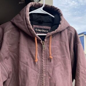 🦆 Dri Duck Hooded canvas Jacket in Faded Purple carhartt style men’s size large